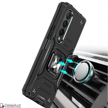Wozinsky smūgiams atsparus dėklas su žiedu - juodas (Samsung Z Fold 4)   